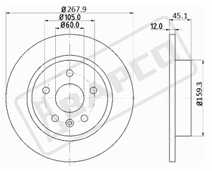 Тормозные диски задн.невентил.BD0368 bd0368 Bapco