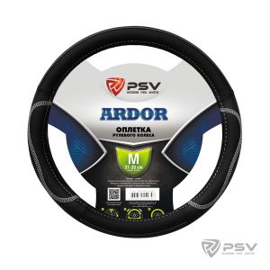Оплетка руля M PSV Ardor экокожа серая отстрочка черная 129847 PSV