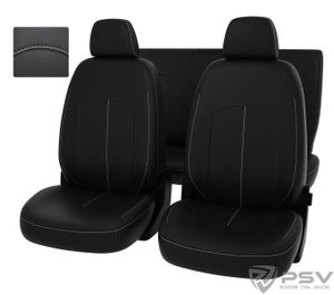 Чехлы ВАЗ-2190 Granta 18- (PSV) норм/комф спл. РОМБ/отстрочка белая, черная экок 131805 PSV