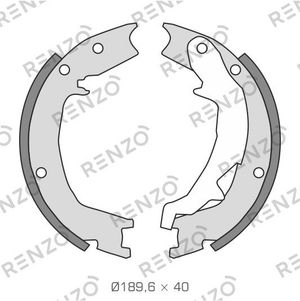 Тормозные колодки барабанные задние Hyundai Santa Fe I 00-06, Tucson 04- Trajet 00-, нетоварный вид  rz040 Renzo