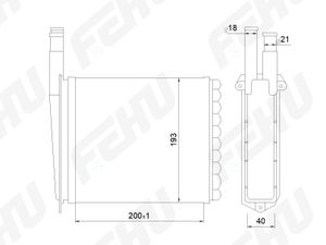 Радиатор отопления "FEHU" Калина, ГАЗель-Next frh1085m Fehu