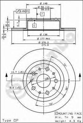 Тормозной диск 08.6768.11 Brembo
