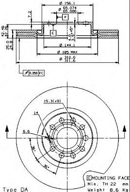 Тормозной диск 09.9772.11 Brembo