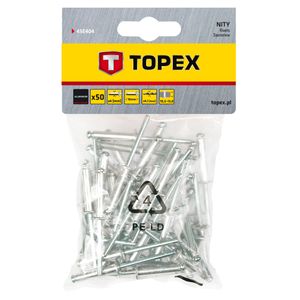 Заклепки алюминиевые  4.0 мм x 16 мм  50 шт. TOPEX 43E404_15541754 43e404 Topex