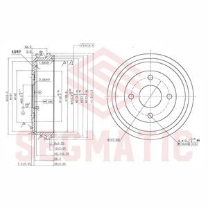 Барабан тормозной FORD: MONDEO I 93-96, MONDEO I седан 93-96, MONDEO I универсал 93-96, MONDEO II 9 sdb30053049 Segmatic