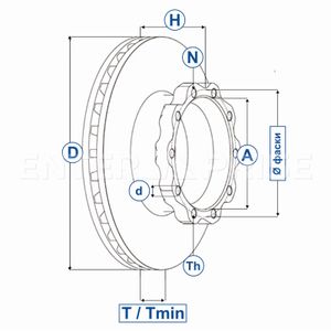 Диск тормозной BPW SB3745 (378*45*159.5, c АБС) (Замена для DD42033) E5320020 Enterprise