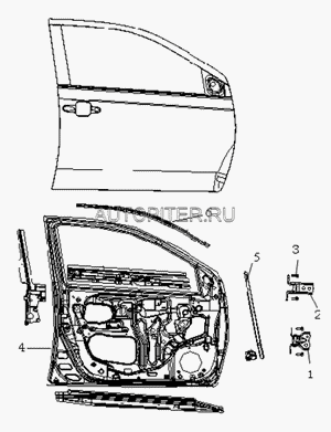 Петля двери передней правой нижняя для Geely MK 2008-2015 1012000972 Geely