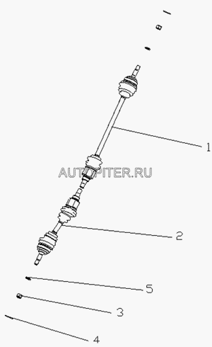 Привод правый Otaka CK 1.5 S160G (1014001419) 1014001419 Geely