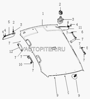 GEELY Ручка потолочная задняя правая (серая) СК, MK 1018001982 Geely