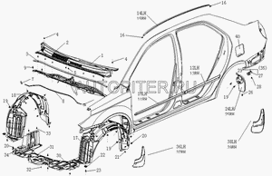 Подкрылок передний левый MK 1018005076 Geely