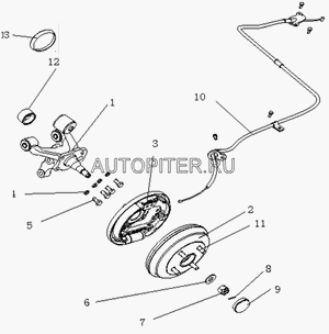 ЦАПФА ЗАДНЯЯ ЛЕВАЯ 1034001533 Geely