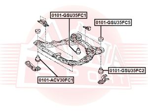 Сайлентблок подрамника TOYOTA LEXUS ES300 MCV30 2001-2006LEXUS ES300/330 MCV30 2001-2006LEXUS ES30 0101gsu35fc2 Asva
