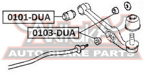 Сайлентблок переднего рычага 0103DUA Asva