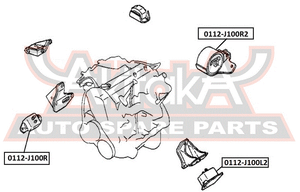 ПОДУШКА ДВИГАТЕЛЯ ЛЕВАЯ 0112J100L2 Asva