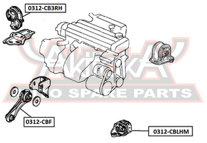 Подушка двигателя правая для Honda Accord 0312cb3rh Asva
