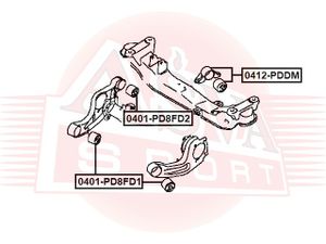 Сайлентблок рычага подвески 0401pd8fd2 Asva