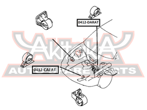 Подушка двигателя задняя at MITSUBISHI MITSUBISHI CARISMA DA 1995-2003 0412DARAT Asva