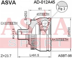 Шарнирный комплект ad012a45 Asva