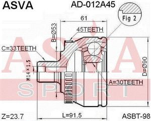 Шарнирный комплект ad012a45 Asva
