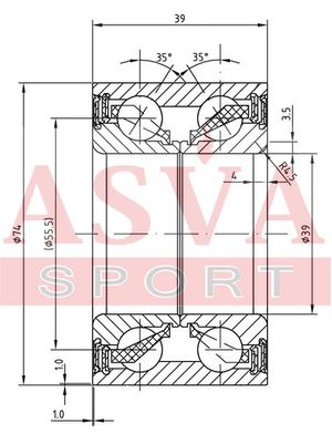 Подшипник передней ступицы для Daewoo Nubira 2003-2007 dac39740039 Asva