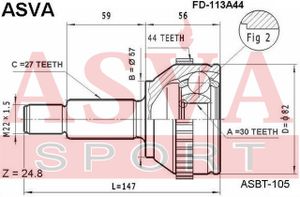 Шарнирный комплект FD113A44 Asva
