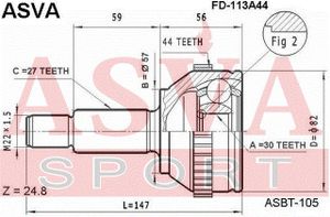Шарнирный комплект FD113A44 Asva