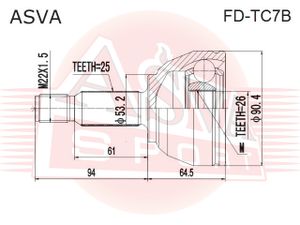 Шарнирный комплект FDTC7B Asva