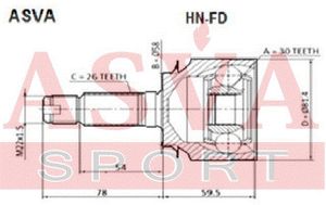 Шарнирный комплект hnfd Asva