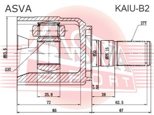 ШРУС комплект KAIUB2 Asva