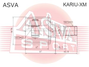 Полуось задняя для Hyundai Santa Fe (CM) 2006-2012 KARIUXM Asva