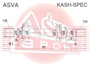 Полуось промежуточная (привод) для Mazda 323 (BJ) 1998-2003 KASHSPEC Asva