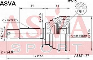 Шарнирный комплект MT15 Asva
