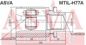 Шарнирный комплект MTILH77A Asva