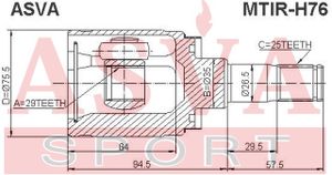 Шарнирный комплект MTIRH76 Asva