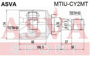 Шарнирный комплект MTIUCY2MT Asva