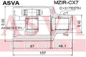Шарнирный комплект MZIRCX7 Asva