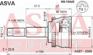 Шарнирный комплект NS13A42 Asva