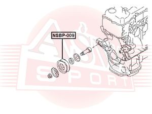 Ролик-натяжитель ручейкового ремня для Nissan Micra (K12E) 2002-2010 NSBP009 Asva
