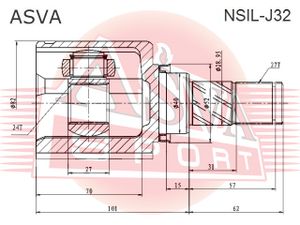 ШРУС ВНУТРЕННИЙ ЛЕВЫЙ TEANA 27x24x40 NSILJ32 Asva