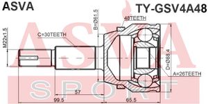 Шарнирный комплект tygsv4a48 Asva