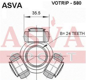 Трипоид для Fiat 500L 2012> VOTRIPS80 Asva