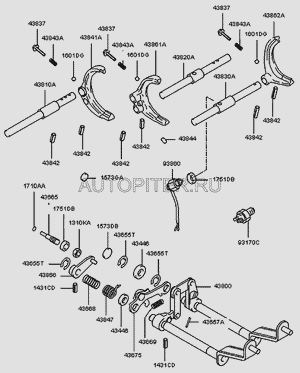Вилка включения передачи для Hyundai Starex H1 1997-2007 438614A001 Hyundai-Kia