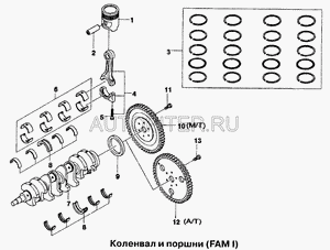 Поршневые кольца 0,50 (комплект на 4 поршня)  НЕКСИЯ 93742295 Daewoo