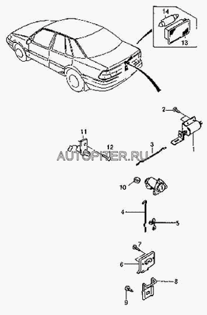 Замок крышки багажника для автомобилей Daewoo Nexia, Espero 96207854 Daewoo