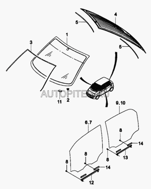 МОЛДИНГ СТЕКЛА ЛОБОВОГО  M 96314513 Daewoo