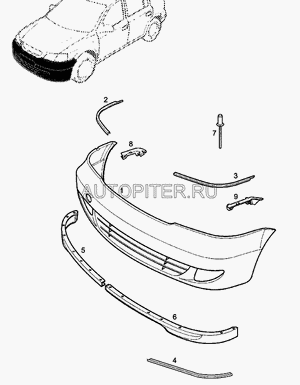 Уплотнитель фары для Opel Zafira A (F75) 1999-2005 1400527 General Motors
