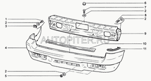 Усилитель крепления заднего бампера Нива 212302804082010 General Motors