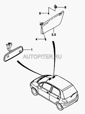 Держатель солнцезащитного щитка 96285517 General Motors
