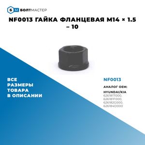 NF0013 Гайка фланцевая M14 ? 1.5 – 10 nf0013 БолтМастер NF0013 Гайка фланцевая M14 ? 1.5 – 10 nf0013 БолтМастер