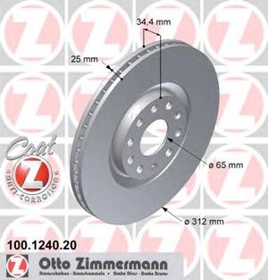 Тормозной диск 100.1240.20 Zimmermann
